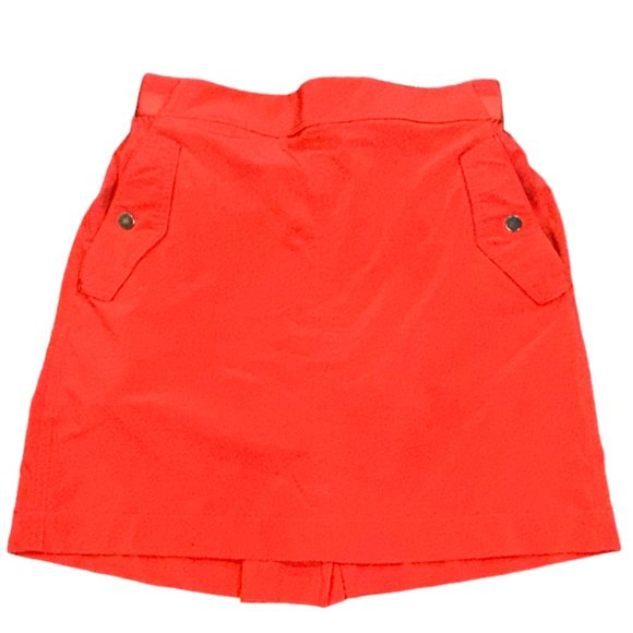 Athleta Vienna Cargo Skort Women's Orange Athletic Golf Snap Pockets Size 8 - Picture 1 of 7